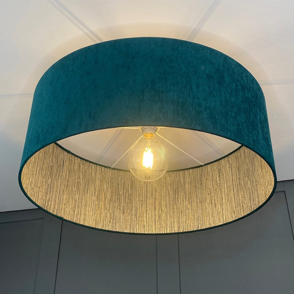 Seri Mineral Wallpaper Lined Pendant Shade with Belvoir Teal