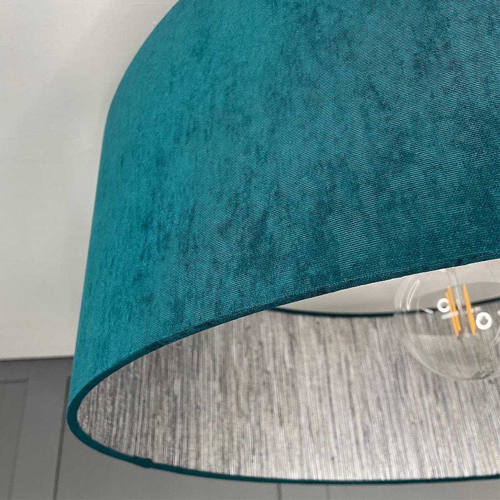 Seri Mineral Wallpaper Lined Pendant Shade with Belvoir Teal