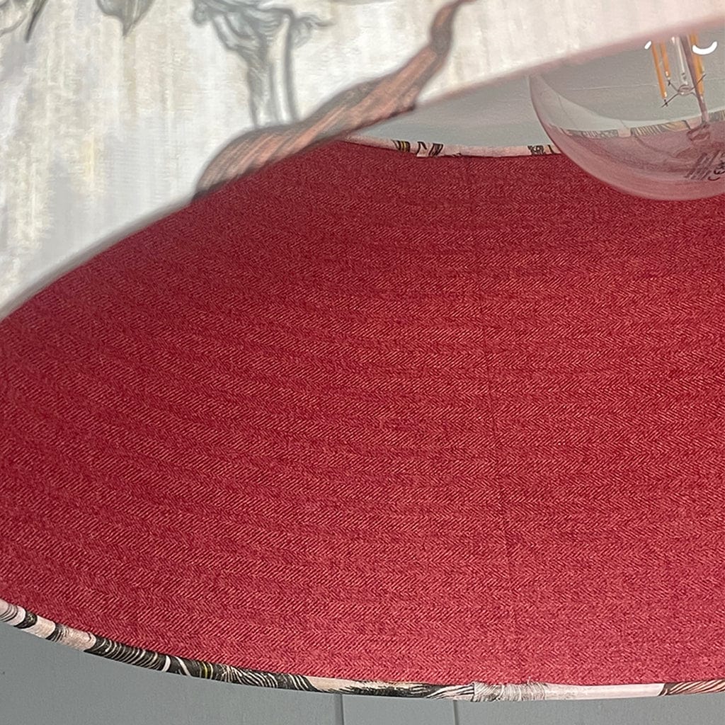 Timorous Beasties Epic Botanic Beige Peach Drum Shade with Berry Fabric Lining