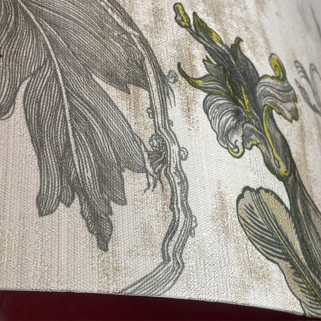 Timorous Beasties Epic Botanic Beige Peach Pendant Shade with Wexley Berry Fabric Lining