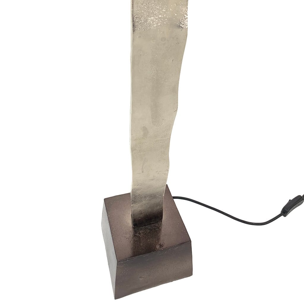 Totem Nickel & Champagne Floor Lamp with Rocke Bespoke Shade