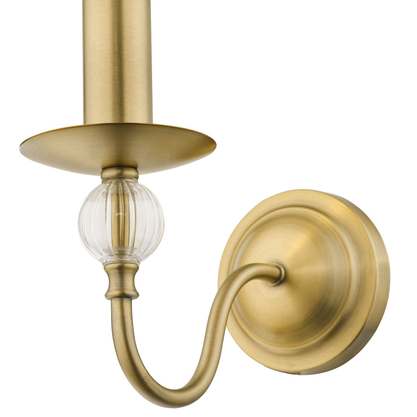 Wrest Park Wall Light Aged Brass and Ribbed Glass