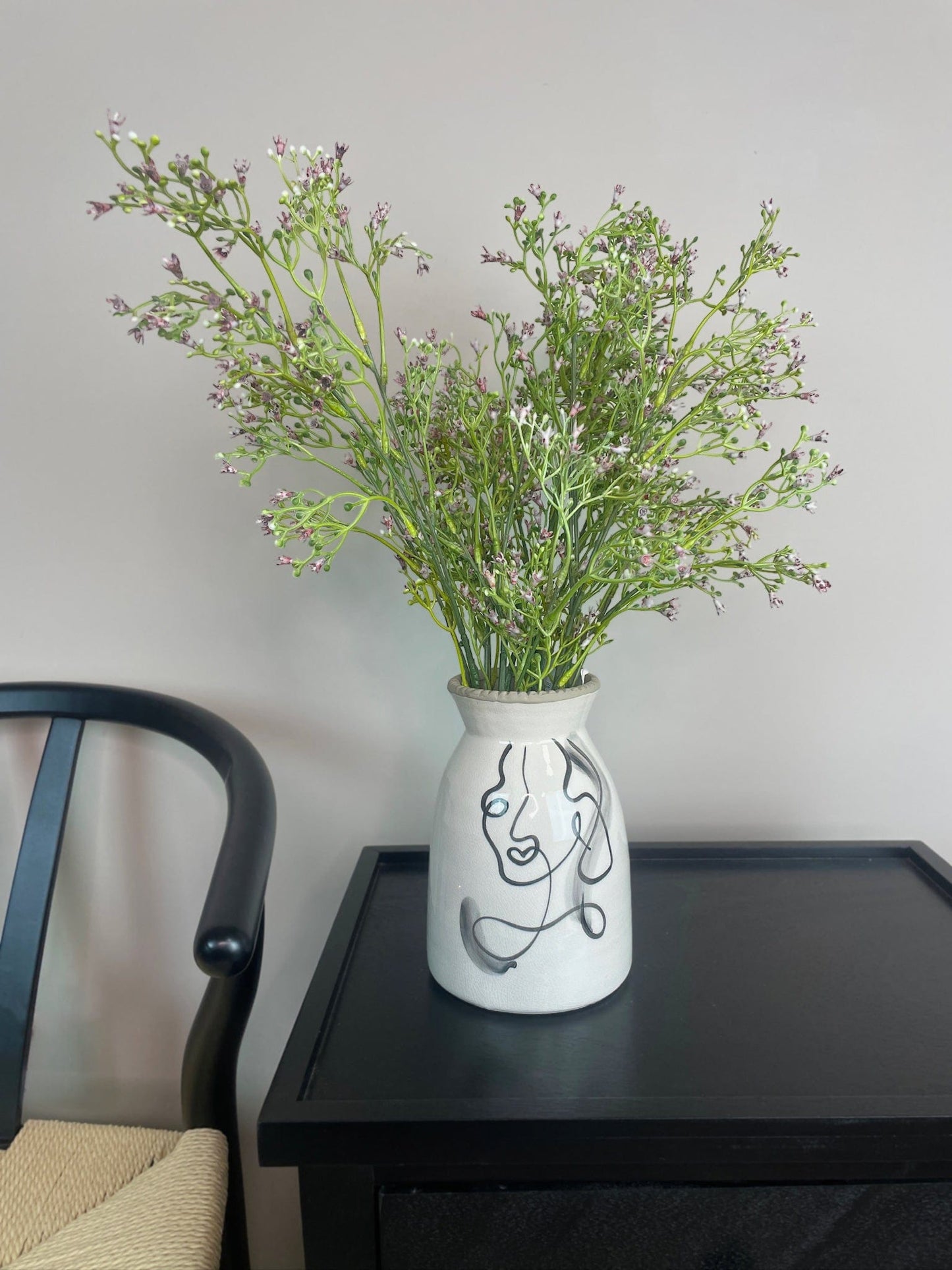 White Terracotta Face Vase