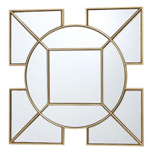 Lyshia Square Mirror With Gold Foil Detail