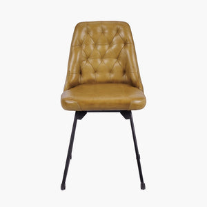 Camillo Mustard Leather & Iron Dining Chair