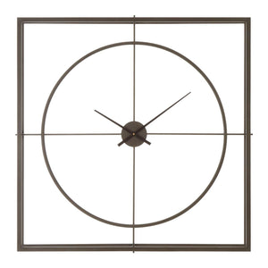 Euclidean Metal Wall Clock Rust