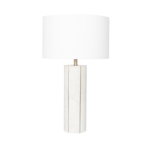 Marble & Gold Metal Tall Table Lamp With Shade