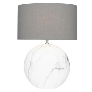 Large Marble Effect Disc Table Lamp
