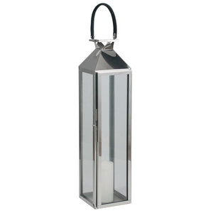 Shiny Nickel & Glass Medium Lantern