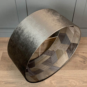 Letino Mercury Shade with Timber Grey Wallpaper Lining