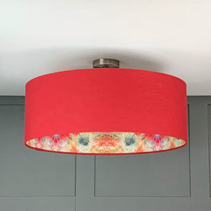 Electrified Saxon Cassis with Mairi Helena Summer Thistle Wallpaper Lining Lampshade