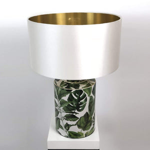 Filip Green Leaf Table Lamp with Marshmallow Rocke Shade