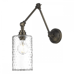 David Hunt Hoxton Wall Light Antique Brass and Glass Shade