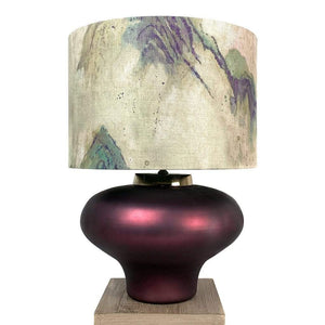 Rugari Enamel Sangria Finish Glass Table Lamp With Meijing Emperor Shade