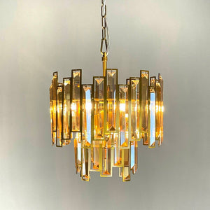 Cleo 6 Light Pendant with Amber Glass