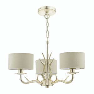 Mulroy 3 Light Antler Chandelier Champagne With Shades