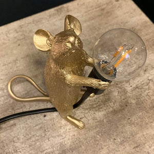 Gold Standing Mouse Table Lamp