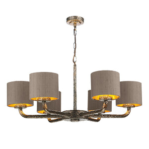 David Hunt Sloane 6 Light Bronze Dual Mount with Taupe Shades