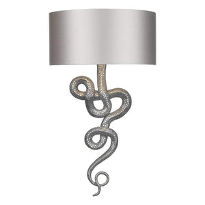 David Hunt Snake Wall Light Pewter With Cloud Shade