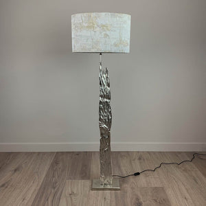 Trident Silver Floor Lamp with Hazel 1 Oval Shade