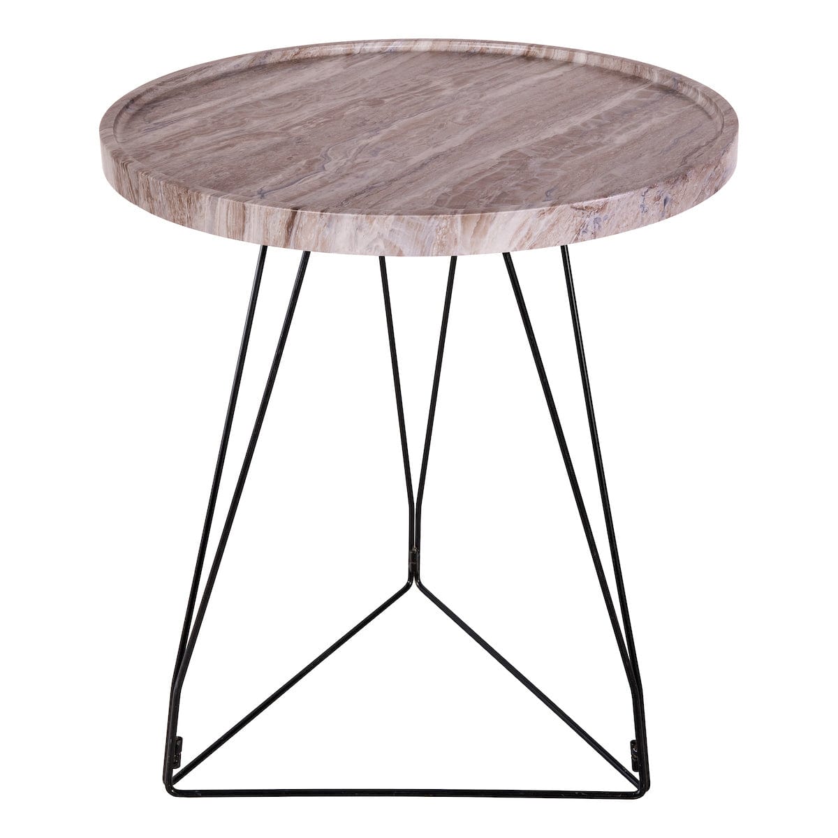 Miguel Brown Stone Veneer Side Table