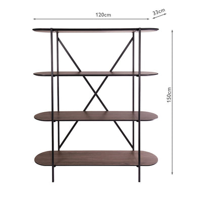 Poe Mocha and Black Effect Shelving Unit