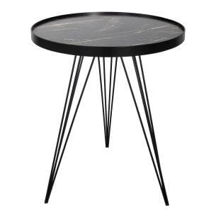 Rauma Round Side Table Dark Grey Stone