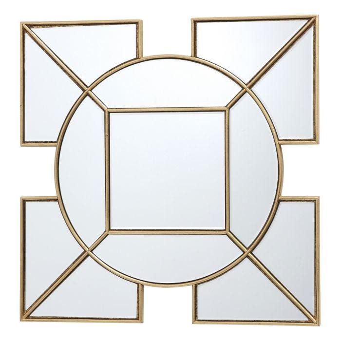 Lyshia Square Mirror With Gold Foil Detail