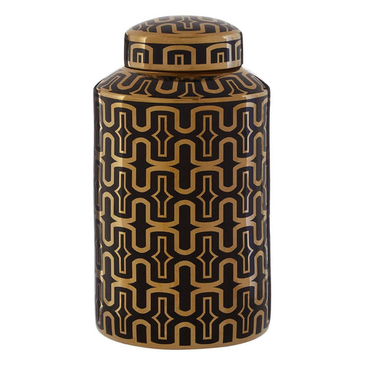 Astor Large Ceramic Jar Black/Gold