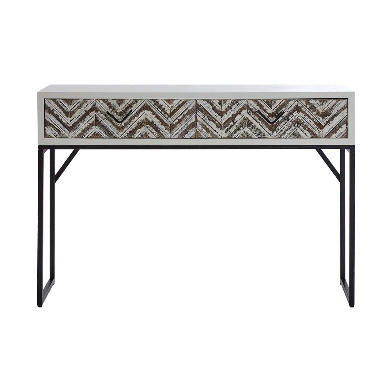 Ashante 2 Drawer Console Table Black/White