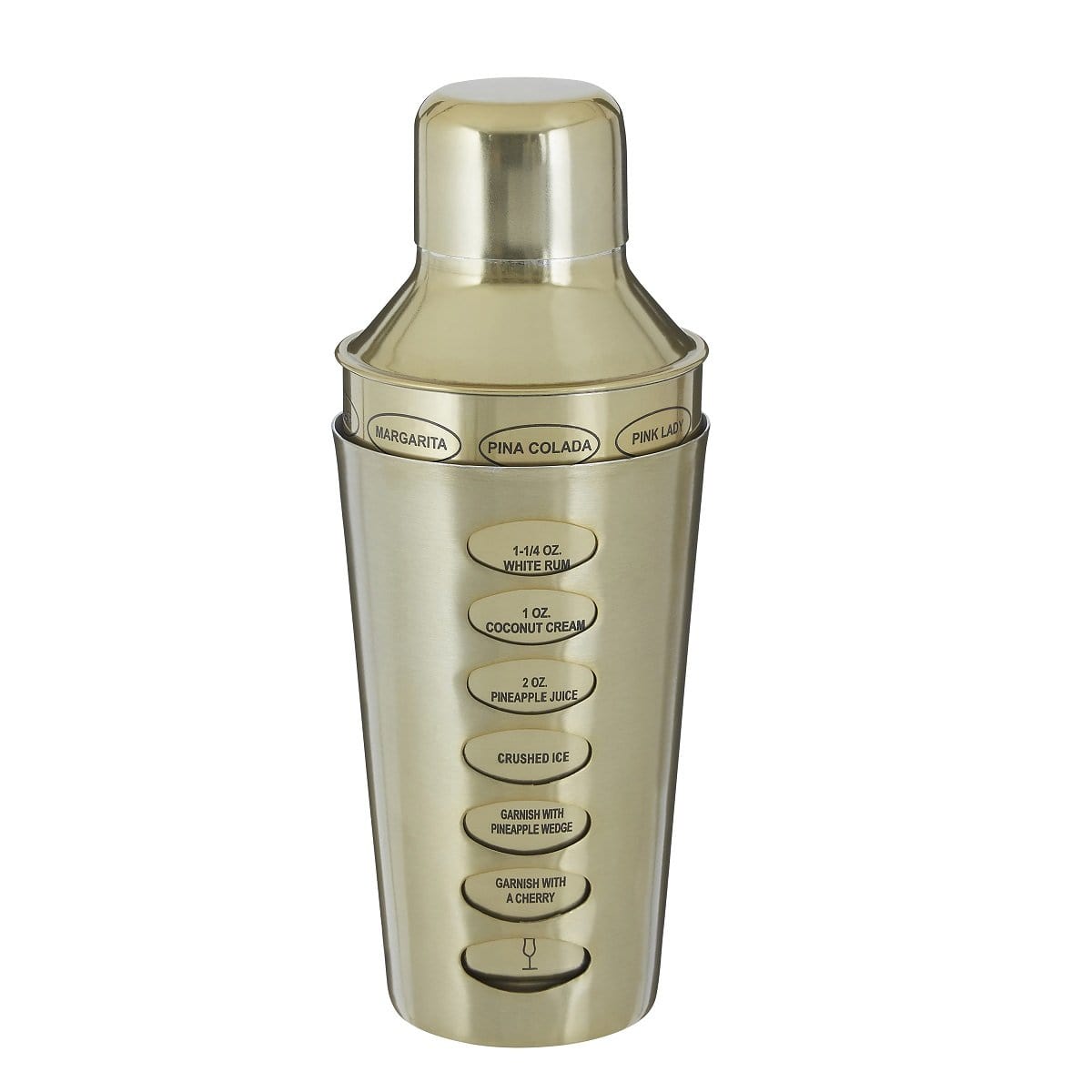 Recipe Cocktail Shaker Brushed Brass