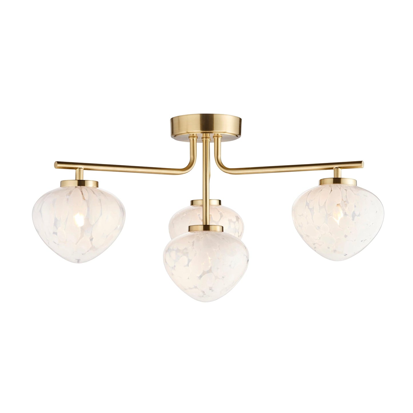 Lily Brass 4 Light Semi Flush Ceiling Light