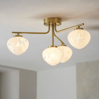 Lily Brass 4 Light Semi Flush Ceiling Light