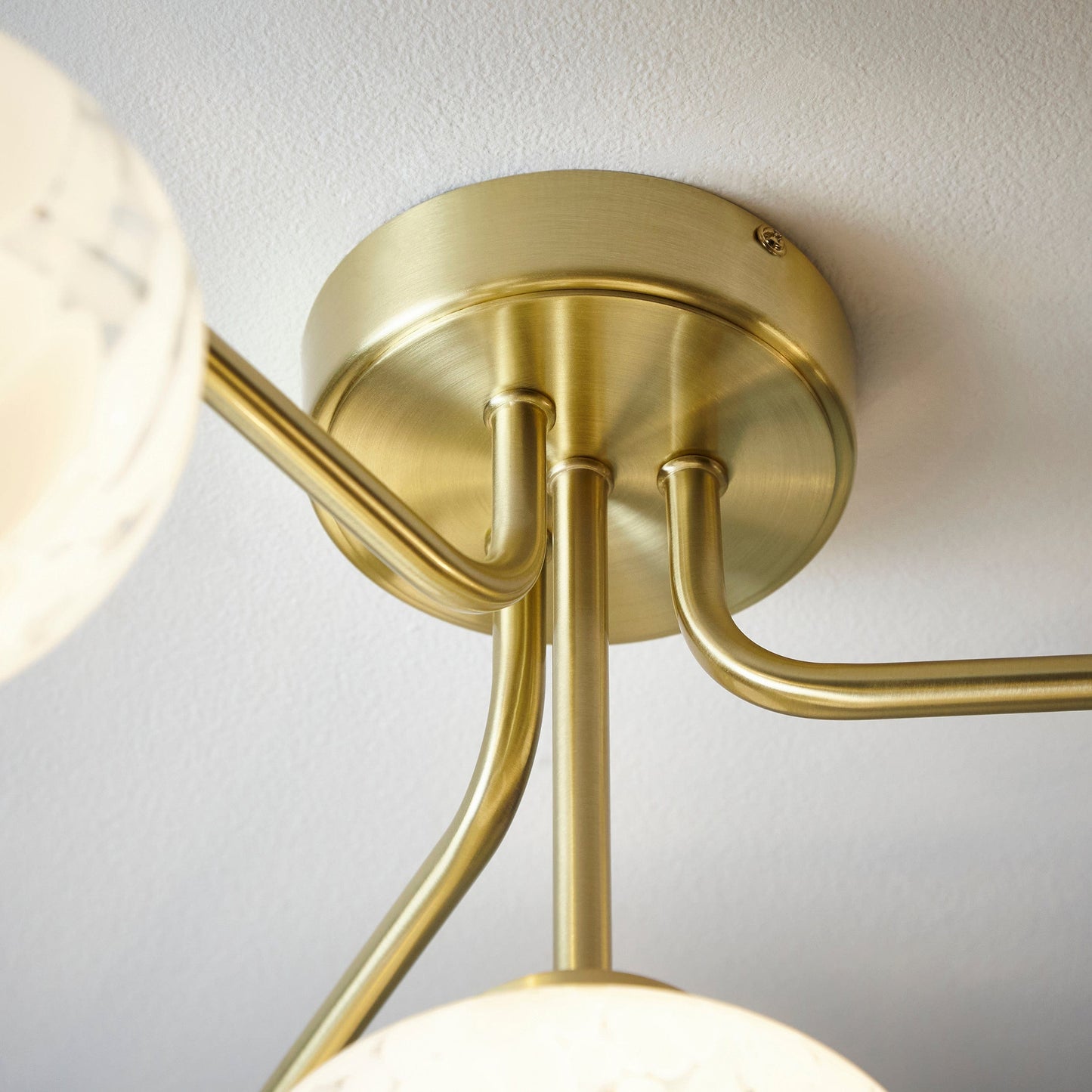 Lily Brass 4 Light Semi Flush Ceiling Light