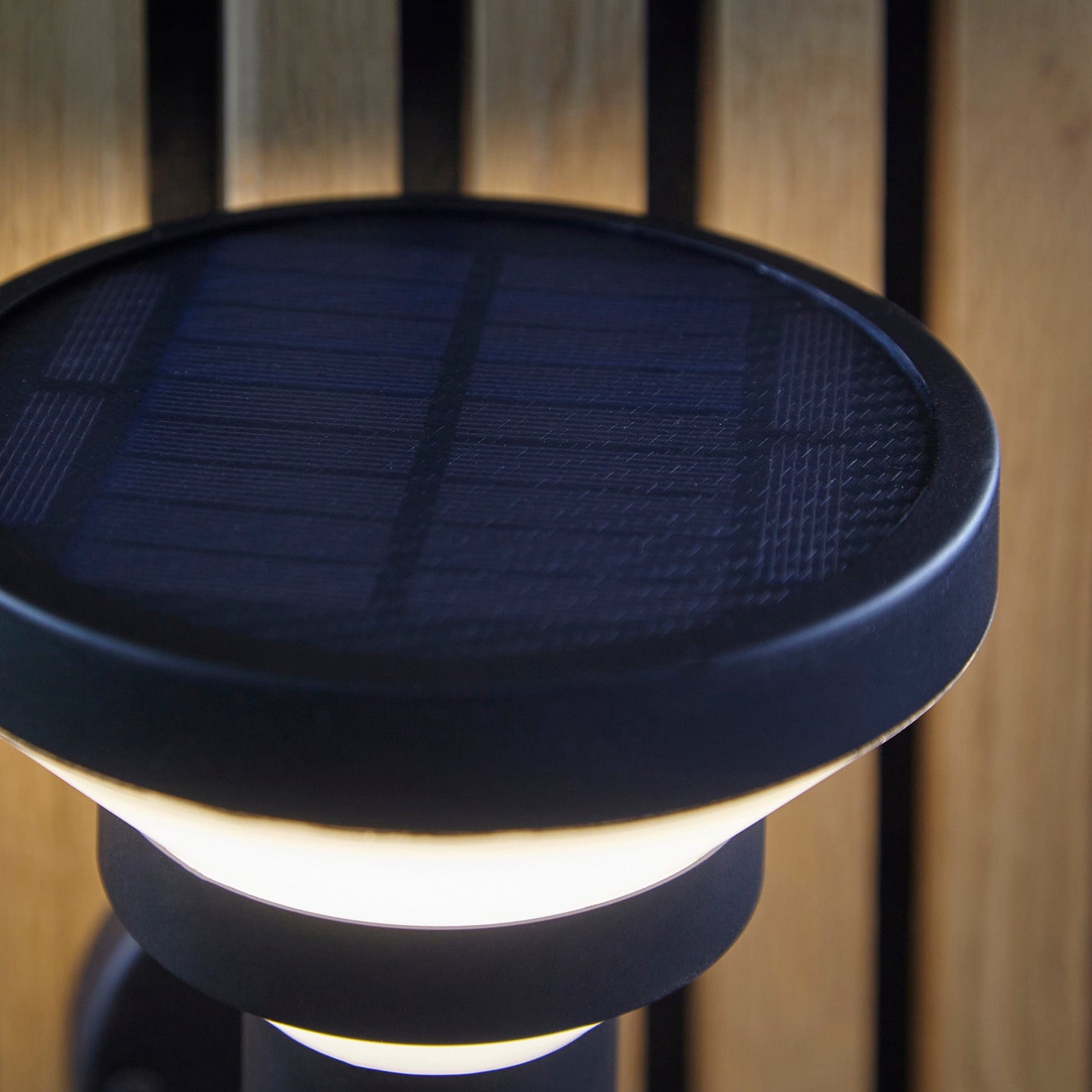 Stack Black Solar Outdoor Wall Light & PIR