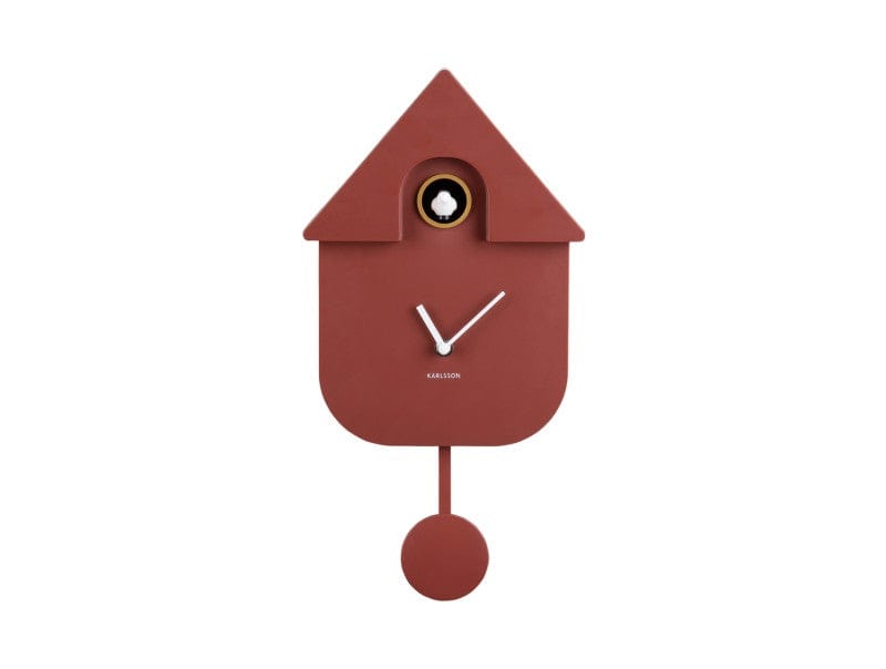 Modern Cuckoo Red Ochre ABS Wall Clock