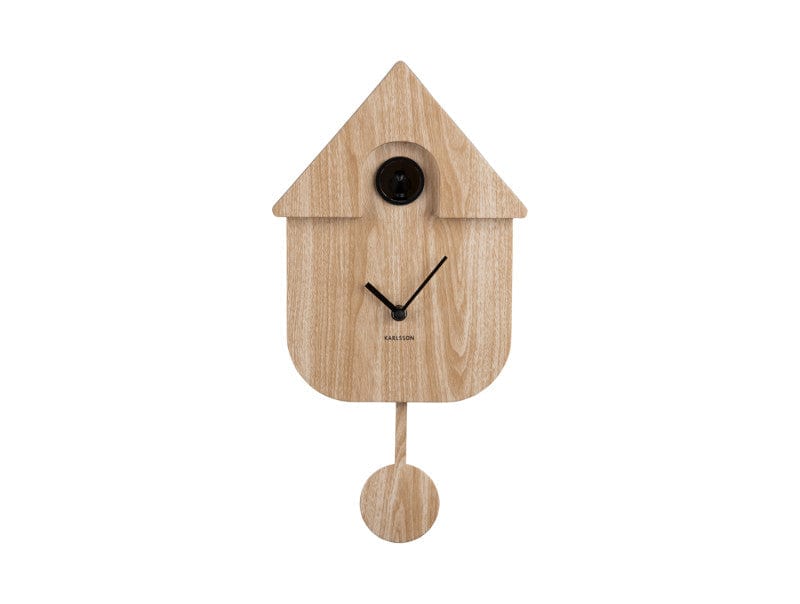 Modern Cuckoo Light Wood ABS Wall Clock