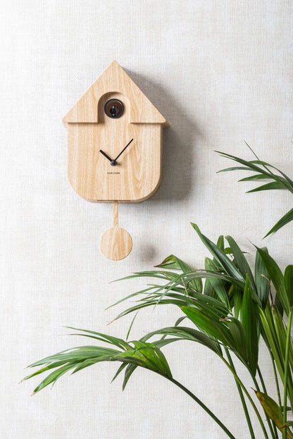 Modern Cuckoo Light Wood ABS Wall Clock