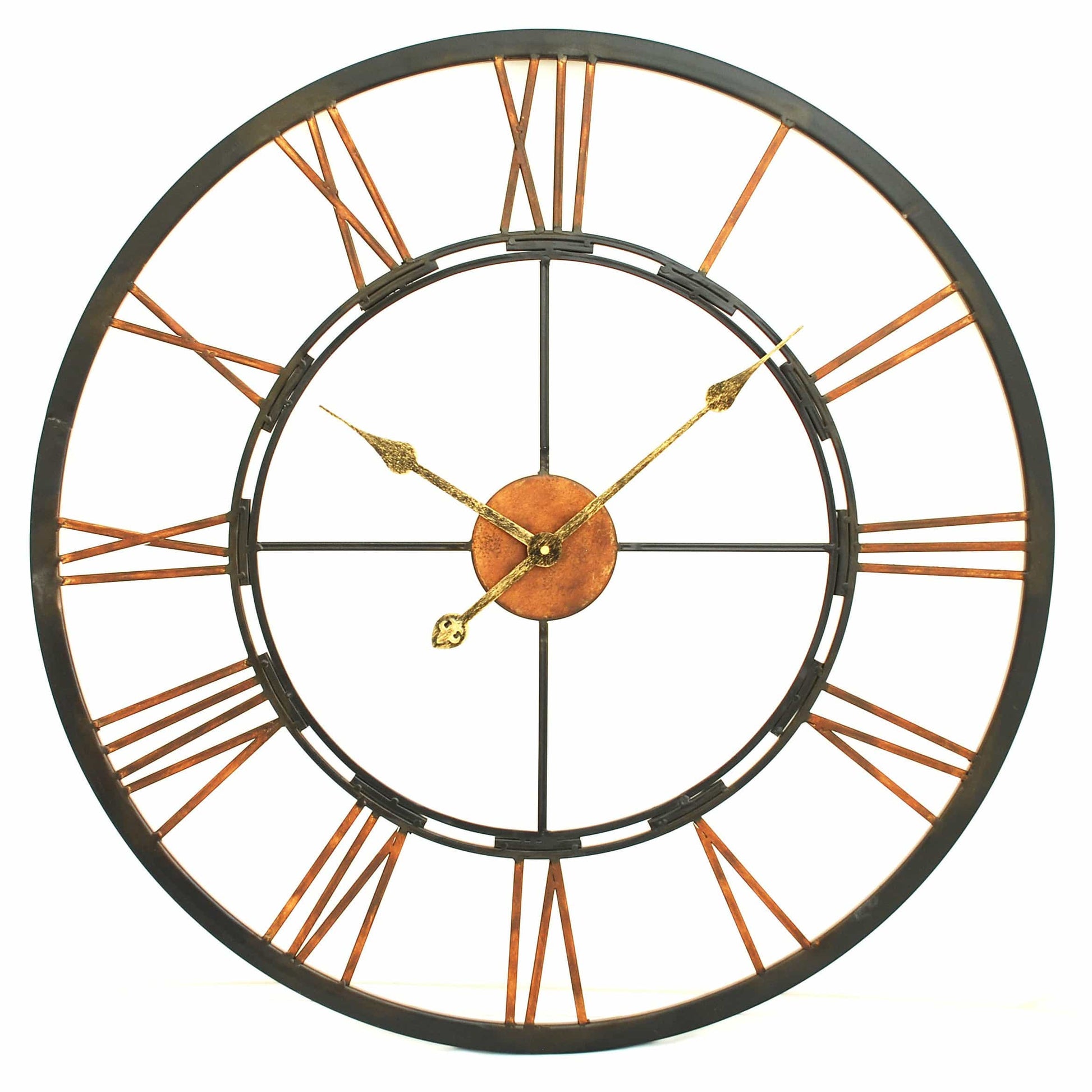 Large Metal Skeletal Wall Clock