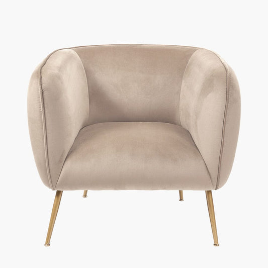 Lucca Biscuit Velvet & Metal Armchair