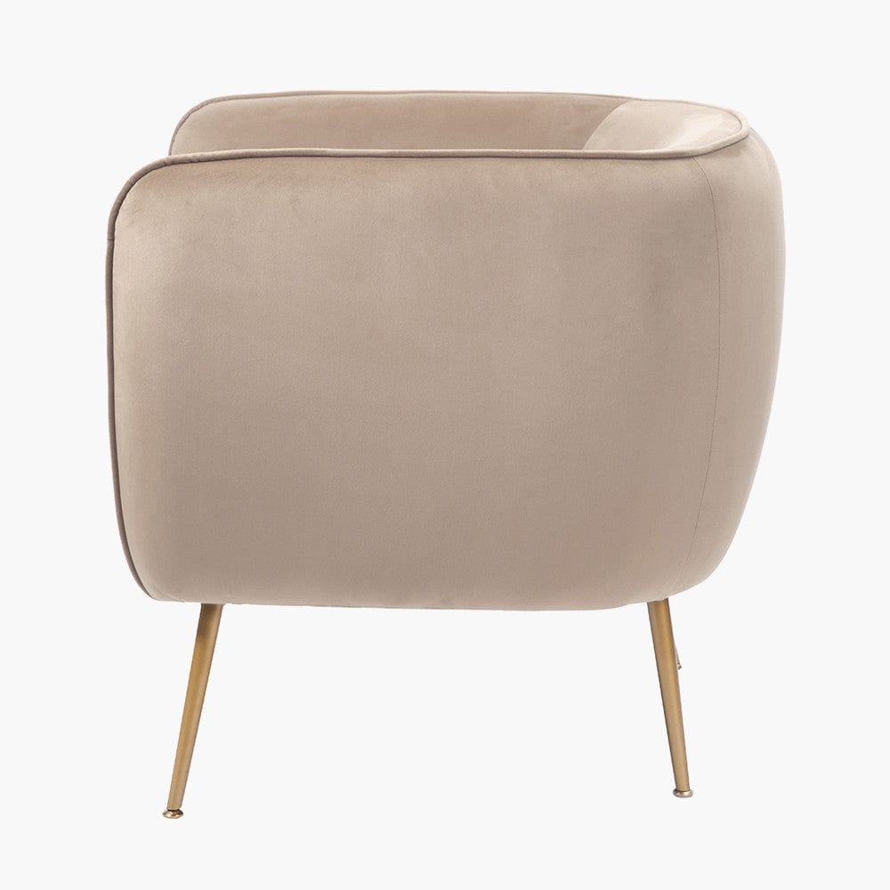 Lucca Biscuit Velvet & Metal Armchair