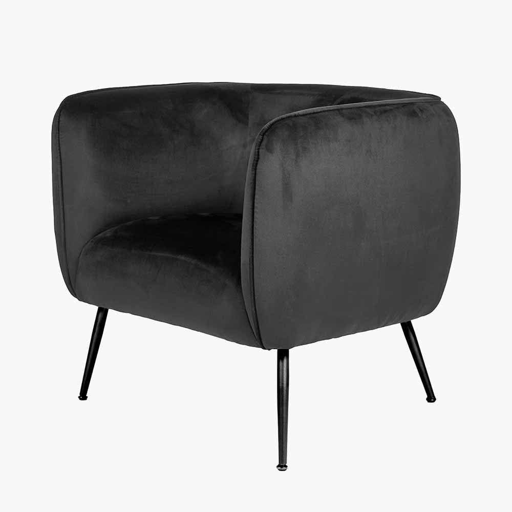 Lucca Black Velvet Chair