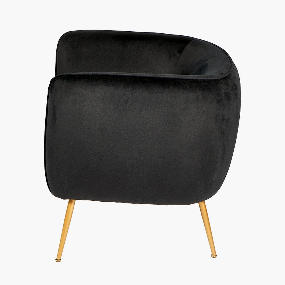 Lucca Black Velvet Chair