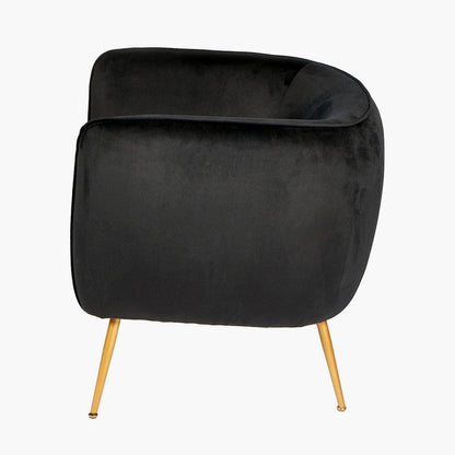 Lucca Black Velvet Chair