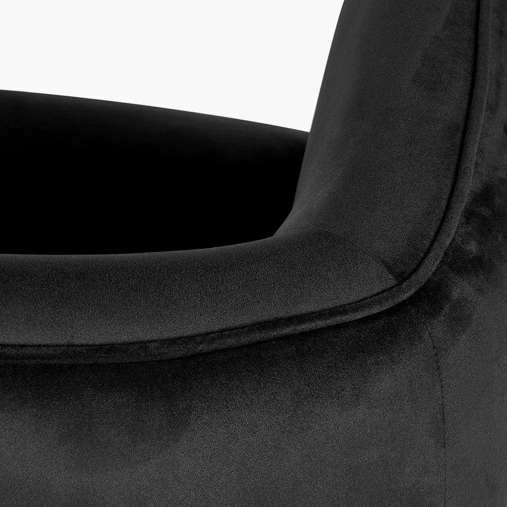 Lucca Black Velvet Chair