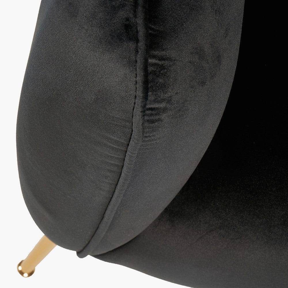 Lucca Black Velvet Chair