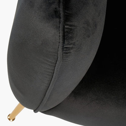 Lucca Black Velvet Chair