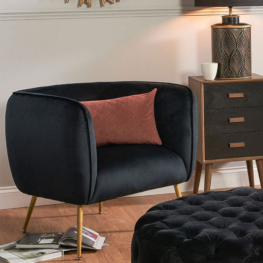 Lucca Black Velvet Chair