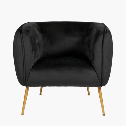 Lucca Black Velvet Chair