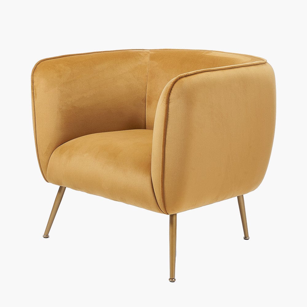 Lucca Gold Velvet Chair with Gold Legs